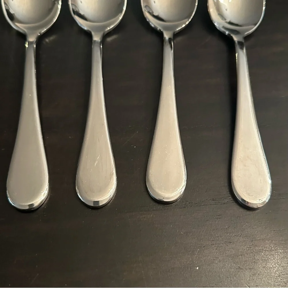 Oneida Stainless Icarus Glossy Large Serving Spoons Set of Four